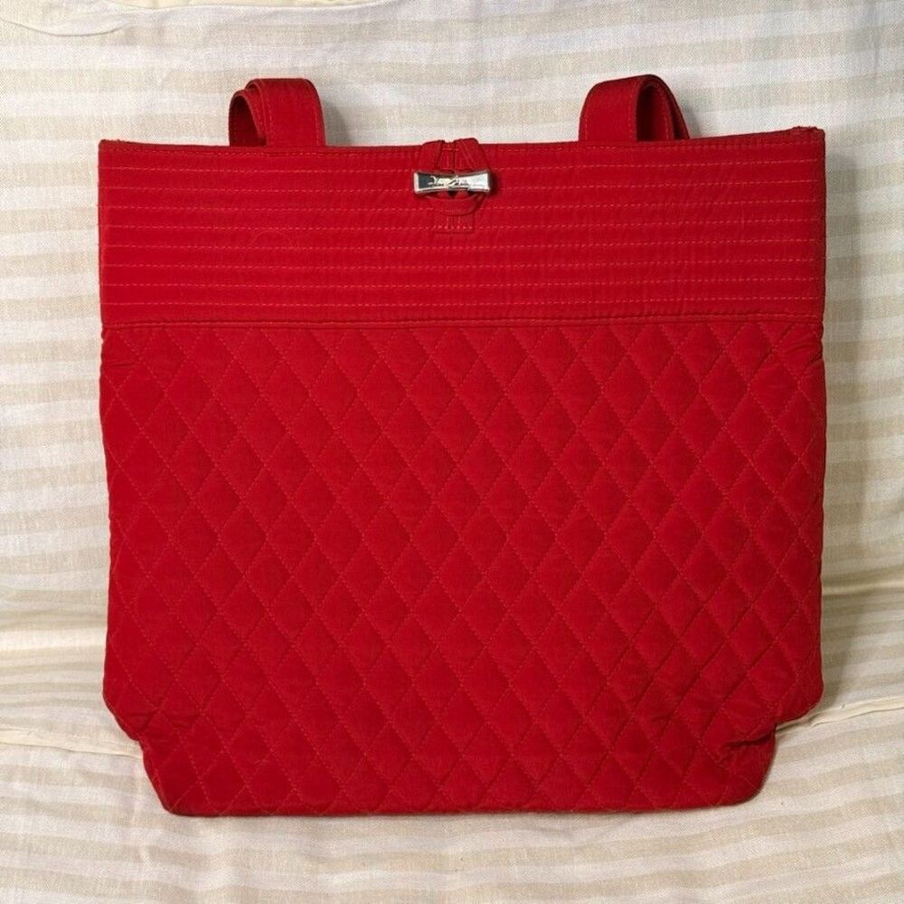 Vera Bradley Beta Fire RED Pleated Large Tote 13x14